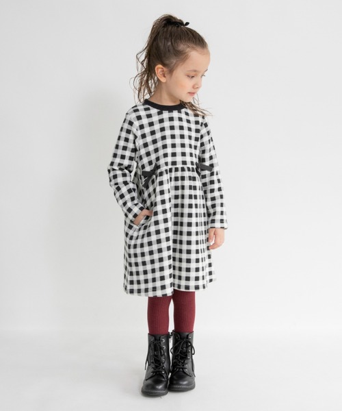 BRANSHES（ブランシェス）の「【あったか】ウエストリボン裏起毛ワンピース（ワンピース・キッズ・ピンク/ブラック・80/110/130/100/120/90/140/150）」の11枚目の写真