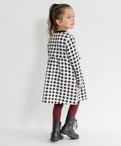 BRANSHES（ブランシェス）の「【あったか】ウエストリボン裏起毛ワンピース（ワンピース・キッズ・ピンク/ブラック・80/110/130/100/120/90/140/150）」の12枚目の写真