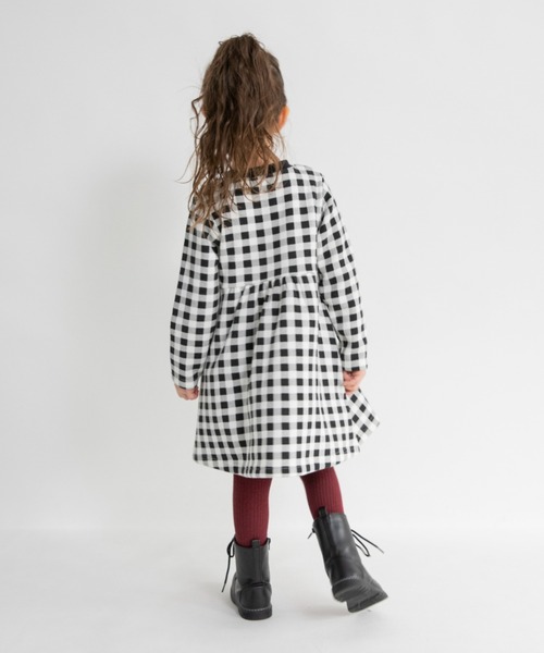 BRANSHES（ブランシェス）の「【あったか】ウエストリボン裏起毛ワンピース（ワンピース・キッズ・ピンク/ブラック・80/110/130/100/120/90/140/150）」の13枚目の写真