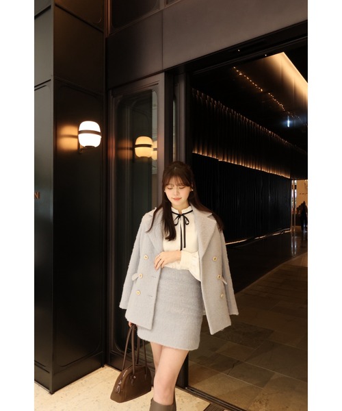MISTREASS(ミストレアス)の「Shaggy Tailored Mini Set(セットアップ・レディース・アイボリー/グレイッシュブルー/ピンク・FREE)」の21枚目の写真
