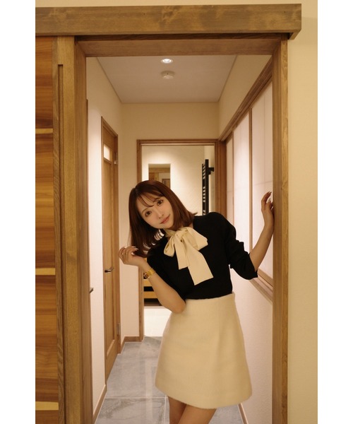 MISTREASS(ミストレアス)の「Shaggy Tailored Mini Set(セットアップ・レディース・アイボリー/グレイッシュブルー/ピンク・FREE)」の7枚目の写真