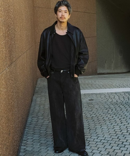 CRACK WASHED BAGGY DENIM PANTS（デニムパンツ）｜LIDNM（リドム）の