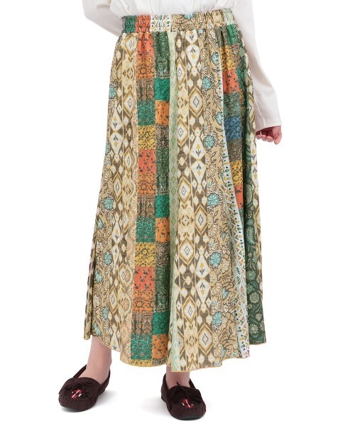 チチカカ（チチカカ）の「ファブリックプリントジャージースカート（スカート・レディース・ブルー/マルチ/ベージュ・MEDIUM/LARGE）」の17枚目の写真