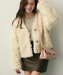 Lunea（ルネア）の「Vネックボアブルゾン（ブルゾン）」