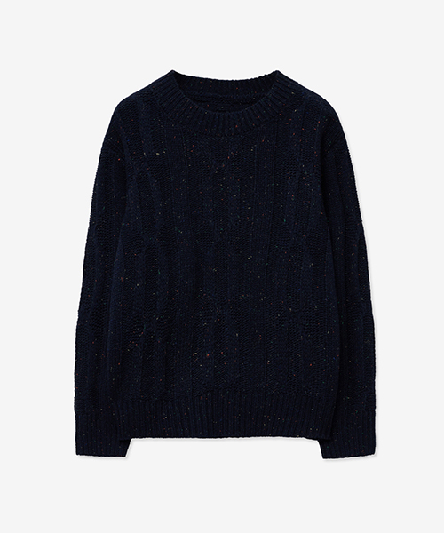 LADY VOLUME(レディーボリューム)の「WOOL BOKASHI CREW NECK ROUND KNIT_NAVY(ニット/セーター・レディース・その他・F)」の2枚目の写真
