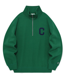 COVERNAT | Cロゴハーフジップスウェットグリーン(スウェット)
