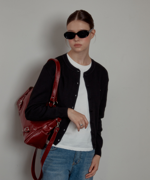ANOETIC（アノエティック）の「ANC BASIC ROUND CARDIGAN_BLACK（カーディガン/ボレロ・レディース・ブラック・FREE）」の7枚目の写真