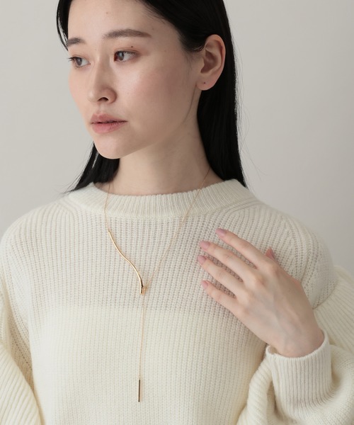 A part by(アパートバイ)の「ウェーブバーネックレスS(ネックレス・レディース・シルバー/ゴールド・FREE)」の2枚目の写真