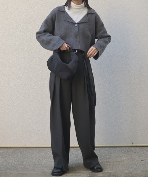 Marient（マリエント）の「テーラーカラーニットPO（ニット/セーター・レディース・グレー/ブラウン・FREE）」の7枚目の写真