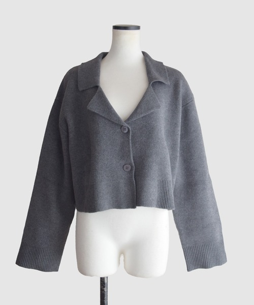 Marient（マリエント）の「テーラーカラーニットPO（ニット/セーター・レディース・グレー/ブラウン・FREE）」の8枚目の写真