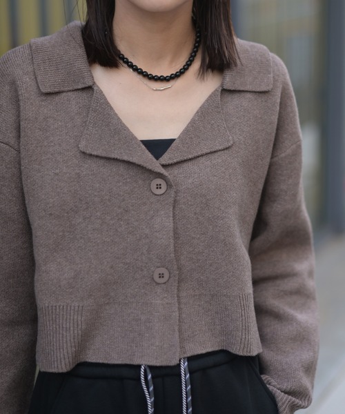 Marient（マリエント）の「テーラーカラーニットPO（ニット/セーター・レディース・グレー/ブラウン・FREE）」の12枚目の写真