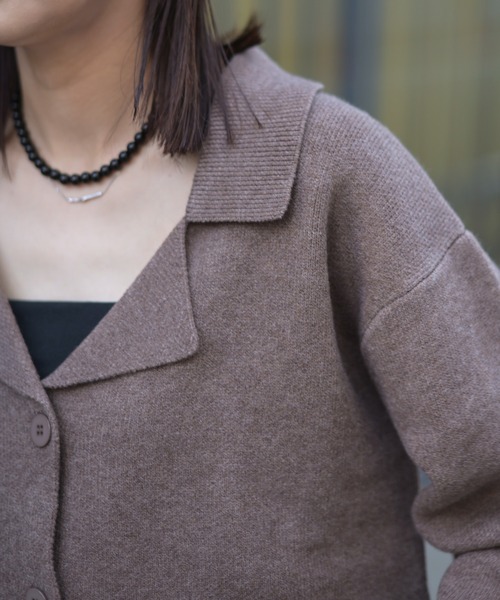 Marient（マリエント）の「テーラーカラーニットPO（ニット/セーター・レディース・グレー/ブラウン・FREE）」の13枚目の写真