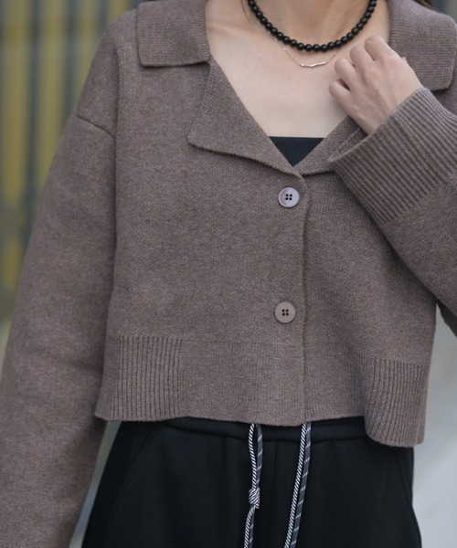 Marient（マリエント）の「テーラーカラーニットPO（ニット/セーター・レディース・グレー/ブラウン・FREE）」の14枚目の写真