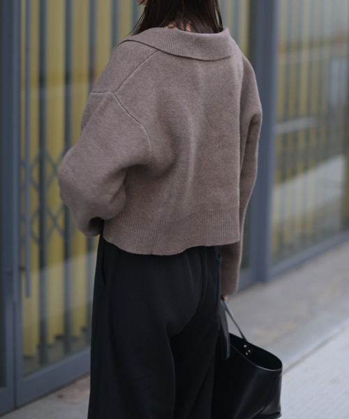 Marient（マリエント）の「テーラーカラーニットPO（ニット/セーター・レディース・グレー/ブラウン・FREE）」の15枚目の写真