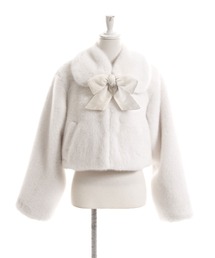 DearMyLoveRose（ディアマイラブローズ）の「フェイクファーティペット付きショートコート【大きいサイズ有り】（その他アウター・レディース）」