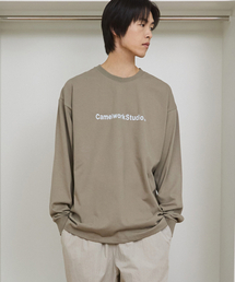 キャメルレタリングロゴ長袖Tシャツ(カーキ)