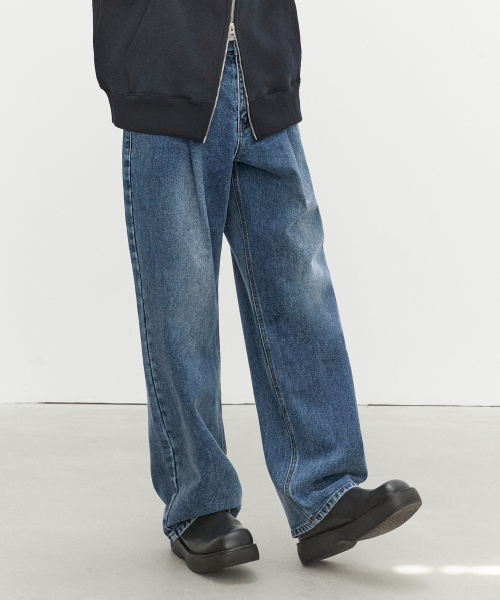 DECET(デケト)の「Deep Pleats Wide Jeans DCPT030Blue(デニムパンツ・レディース・その他・34/32/30/26/28)」の9枚目の写真