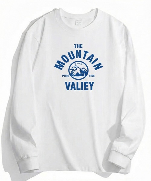 link lot(リンクロット)の「【カラバリ豊富】マウンテンサークル ルーズシルエット フロントロゴ ロンT(Tシャツ/カットソー・メンズ・ブラック/ブルー/ホワイト/ネイビー/ダークグレー/ベージュ・M/L)」の2枚目の写真
