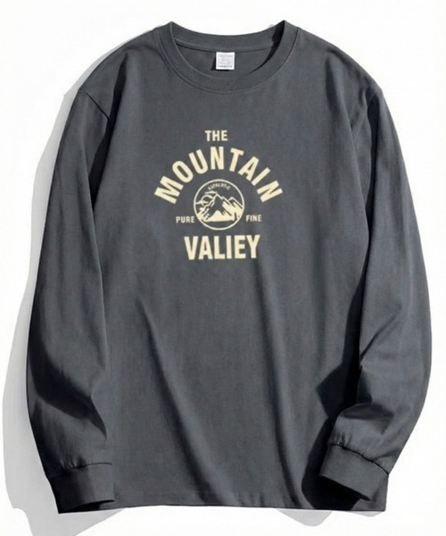 link lot(リンクロット)の「【カラバリ豊富】マウンテンサークル ルーズシルエット フロントロゴ ロンT(Tシャツ/カットソー・メンズ・ブラック/ブルー/ホワイト/ネイビー/ダークグレー/ベージュ・M/L)」の3枚目の写真