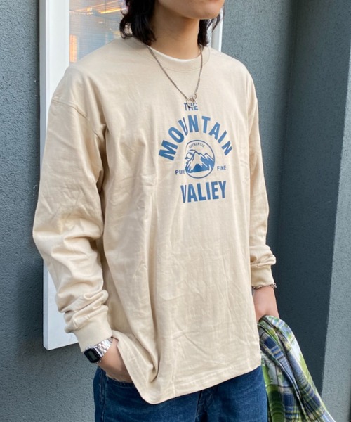 link lot(リンクロット)の「【カラバリ豊富】マウンテンサークル ルーズシルエット フロントロゴ ロンT(Tシャツ/カットソー・メンズ・ブラック/ブルー/ホワイト/ネイビー/ダークグレー/ベージュ・M/L)」の11枚目の写真