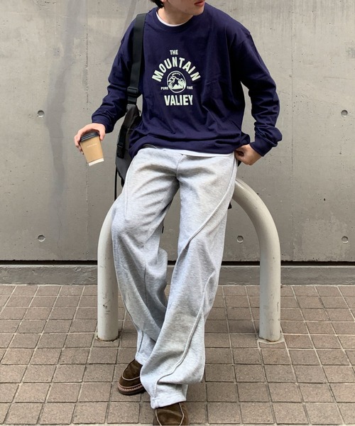 link lot(リンクロット)の「【カラバリ豊富】マウンテンサークル ルーズシルエット フロントロゴ ロンT(Tシャツ/カットソー・メンズ・ブラック/ブルー/ホワイト/ネイビー/ダークグレー/ベージュ・M/L)」の21枚目の写真
