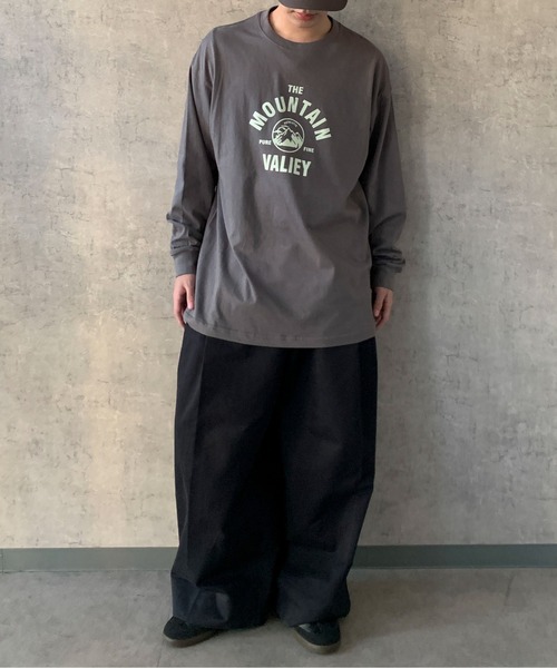 link lot(リンクロット)の「【カラバリ豊富】マウンテンサークル ルーズシルエット フロントロゴ ロンT(Tシャツ/カットソー・メンズ・ブラック/ブルー/ホワイト/ネイビー/ダークグレー/ベージュ・M/L)」の20枚目の写真