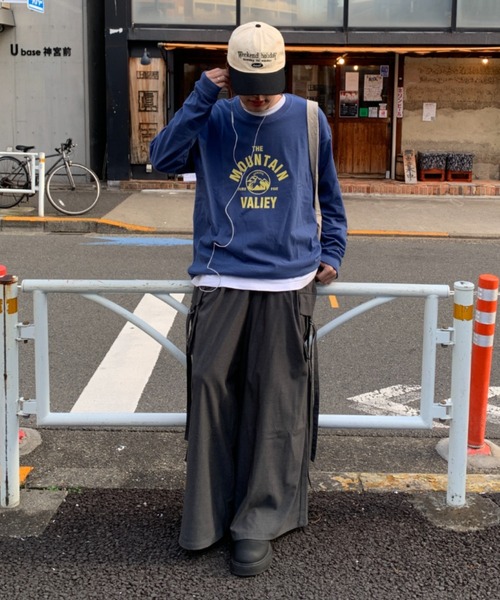 link lot(リンクロット)の「【カラバリ豊富】マウンテンサークル ルーズシルエット フロントロゴ ロンT(Tシャツ/カットソー・メンズ・ブラック/ブルー/ホワイト/ネイビー/ダークグレー/ベージュ・M/L)」の14枚目の写真