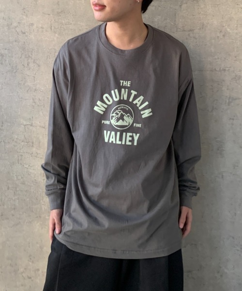 link lot(リンクロット)の「【カラバリ豊富】マウンテンサークル ルーズシルエット フロントロゴ ロンT(Tシャツ/カットソー・メンズ・ブラック/ブルー/ホワイト/ネイビー/ダークグレー/ベージュ・M/L)」の18枚目の写真