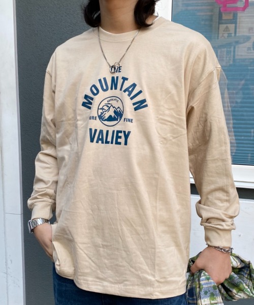 link lot(リンクロット)の「【カラバリ豊富】マウンテンサークル ルーズシルエット フロントロゴ ロンT(Tシャツ/カットソー・メンズ・ブラック/ブルー/ホワイト/ネイビー/ダークグレー/ベージュ・M/L)」の9枚目の写真
