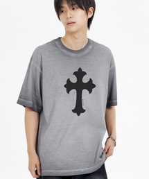 クロスピグメント半袖Tシャツグレー