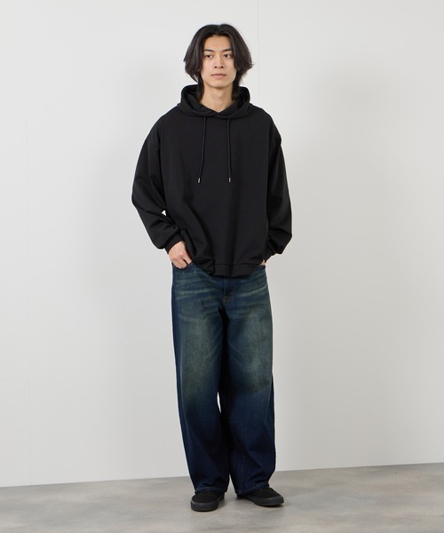 URBAN COLLECTION(アーバンコレクション)の「URBAN COLLECTION エアスムージー 360°ストレッチボックスパーカー(パーカー・メンズ・ベージュ/ブラック/グレー/ブルー・S/M/L/XL)」の9枚目の写真