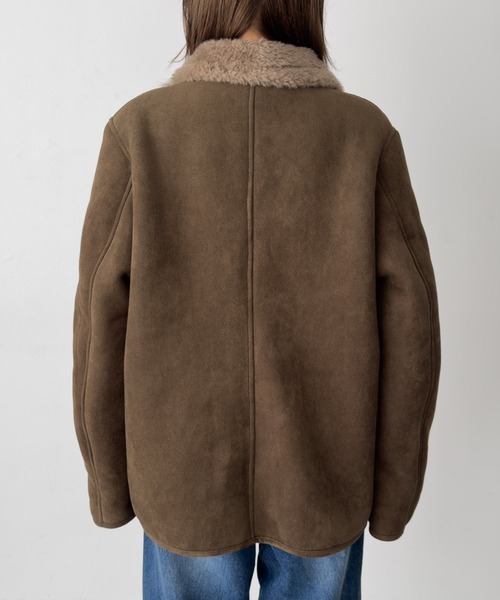 CANAL JEAN(キャナルジーン)の「diggity フェイクムートンジャケット(ムートンコート・レディース・カーキ・ONE SIZE)」の8枚目の写真