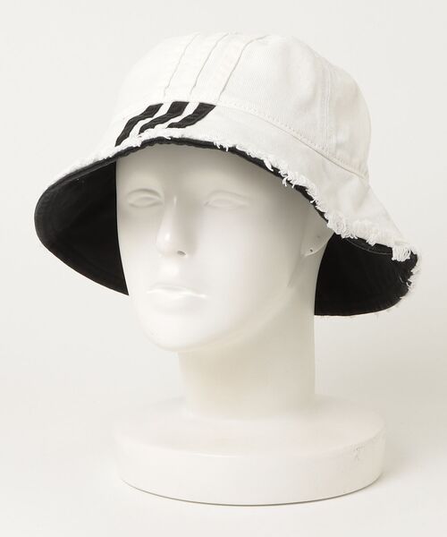 Y-3(ワイスリー)の「Y-3 STRIPES BUCKET HAT(ニットキャップ/ビーニー・メンズ・オフホワイト・SMALL/MEDIUM/LARGE)」の3枚目の写真