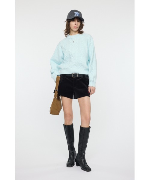 MOUSSY(マウジー)の「POPCORN CABLE セーター(ニット/セーター・レディース・ライトベージュ/ライトブルー/杢グレー・FREE)」の8枚目の写真