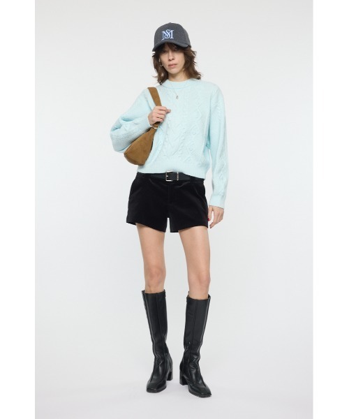 MOUSSY(マウジー)の「POPCORN CABLE セーター(ニット/セーター・レディース・ライトベージュ/ライトブルー/杢グレー・FREE)」の9枚目の写真
