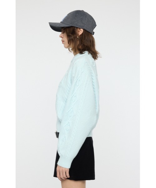 MOUSSY(マウジー)の「POPCORN CABLE セーター(ニット/セーター・レディース・ライトベージュ/ライトブルー/杢グレー・FREE)」の12枚目の写真