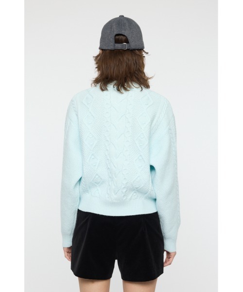 MOUSSY(マウジー)の「POPCORN CABLE セーター(ニット/セーター・レディース・ライトベージュ/ライトブルー/杢グレー・FREE)」の13枚目の写真