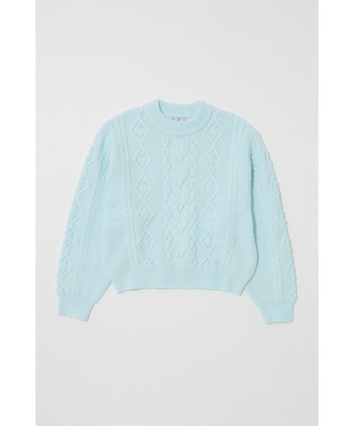 MOUSSY(マウジー)の「POPCORN CABLE セーター(ニット/セーター・レディース・ライトベージュ/ライトブルー/杢グレー・FREE)」の18枚目の写真