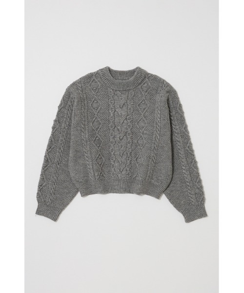 MOUSSY(マウジー)の「POPCORN CABLE セーター(ニット/セーター・レディース・ライトベージュ/ライトブルー/杢グレー・FREE)」の19枚目の写真