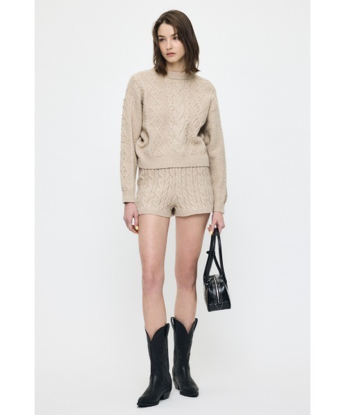MOUSSY(マウジー)の「POPCORN CABLE セーター(ニット/セーター・レディース・ライトベージュ/ライトブルー/杢グレー・FREE)」の21枚目の写真
