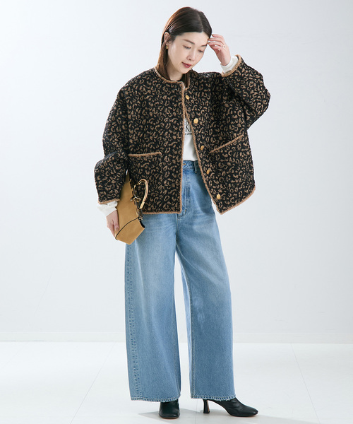 journal standard L'essage(ジャーナルスタンダードレサージュ)の「【SP】GIOLICA LEOPARDドルマンジャケット(ノーカラージャケット・レディース・ブラック・FREE)」の18枚目の写真