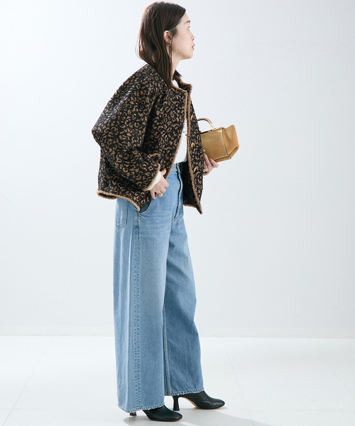 journal standard L'essage(ジャーナルスタンダードレサージュ)の「【SP】GIOLICA LEOPARDドルマンジャケット(ノーカラージャケット・レディース・ブラック・FREE)」の16枚目の写真