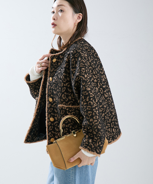journal standard L'essage(ジャーナルスタンダードレサージュ)の「【SP】GIOLICA LEOPARDドルマンジャケット(ノーカラージャケット・レディース・ブラック・FREE)」の13枚目の写真