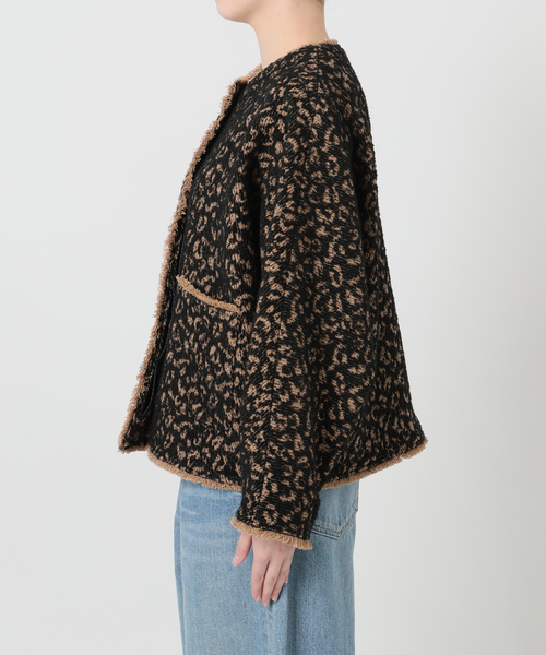 journal standard L'essage(ジャーナルスタンダードレサージュ)の「【SP】GIOLICA LEOPARDドルマンジャケット(ノーカラージャケット・レディース・ブラック・FREE)」の10枚目の写真