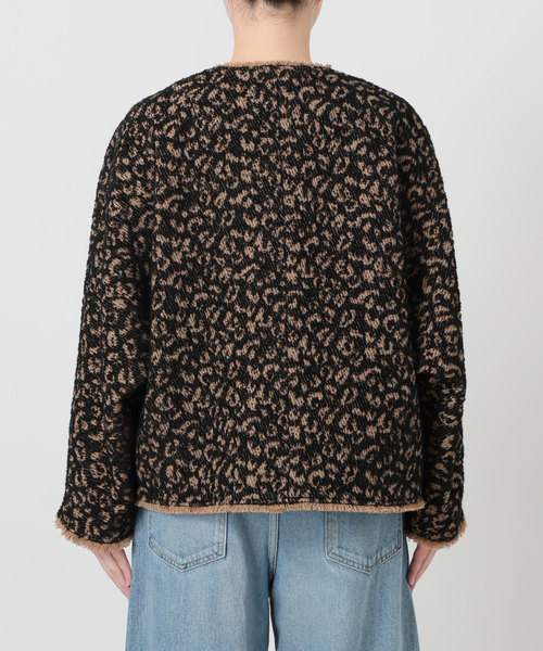 journal standard L'essage(ジャーナルスタンダードレサージュ)の「【SP】GIOLICA LEOPARDドルマンジャケット(ノーカラージャケット・レディース・ブラック・FREE)」の9枚目の写真