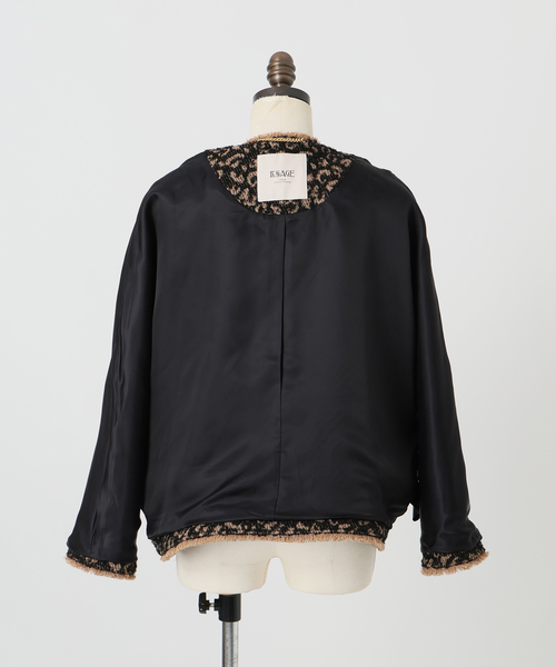 journal standard L'essage(ジャーナルスタンダードレサージュ)の「【SP】GIOLICA LEOPARDドルマンジャケット(ノーカラージャケット・レディース・ブラック・FREE)」の21枚目の写真