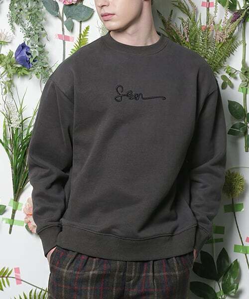 Monkey Flower(モンキーフラワー)の「共用 ロゴ刺繍 裏起毛 スウェットシャツ CHARCOAL GREY/ MF0WMT02U88(スウェット・メンズ・その他・FREE)」の1枚目の写真