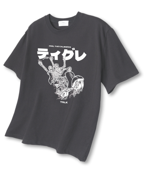 TI.GLAKE(ティーグレイク)の「バイクスケール オーバーサイズ 半袖Tシャツ ダークグレー(Tシャツ/カットソー・レディース・その他・LARGE/X-LARGE/XX-LARGE)」の1枚目の写真