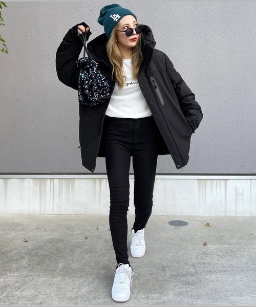 merrylatte(メリーラテ)の「アンバランスヘムストレッチ デニムpt【Primaras】(デニムパンツ・レディース・ブラウン/ブラック/ベージュ・M/S/L)」の1枚目の写真