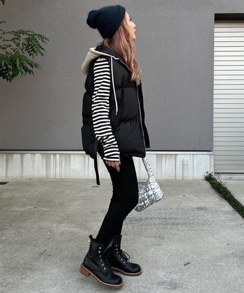 merrylatte(メリーラテ)の「アンバランスヘムストレッチ デニムpt【Primaras】(デニムパンツ・レディース・ブラウン/ブラック/ベージュ・M/S/L)」の12枚目の写真